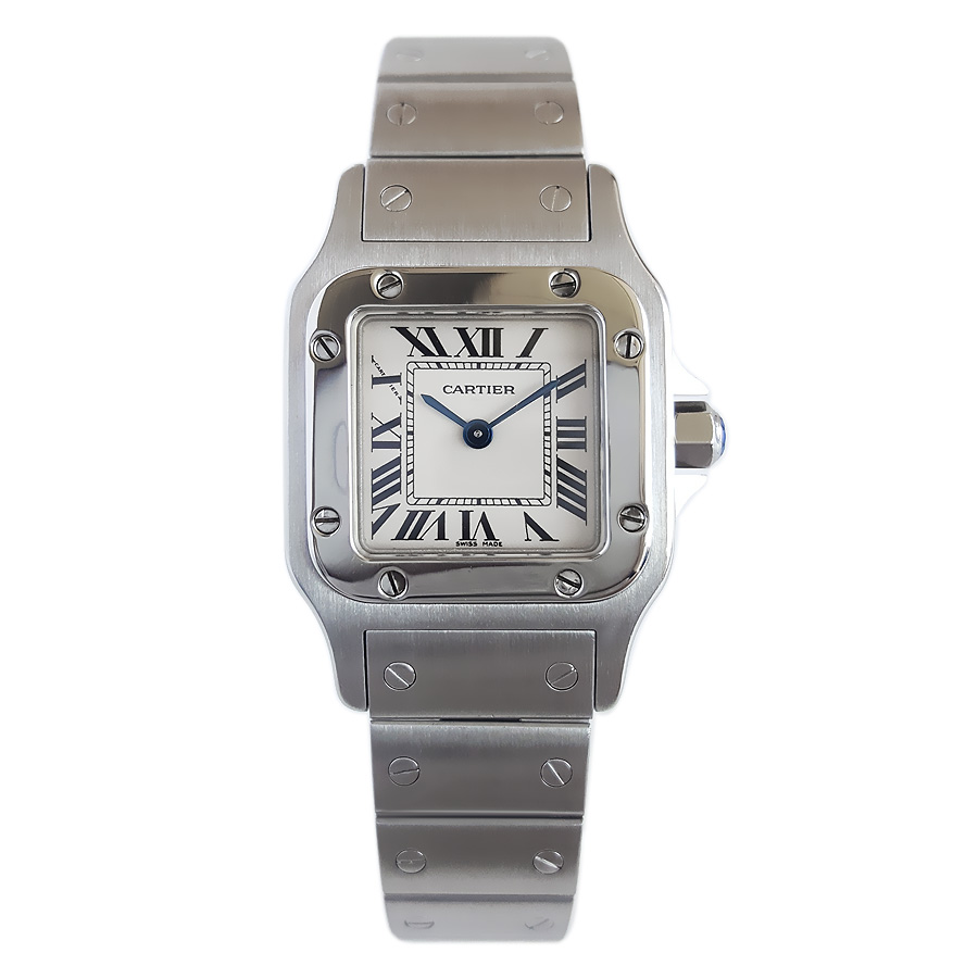 [9.8新]卡地亚女表山度士系列w20056d6方形石英手表女士腕表正品