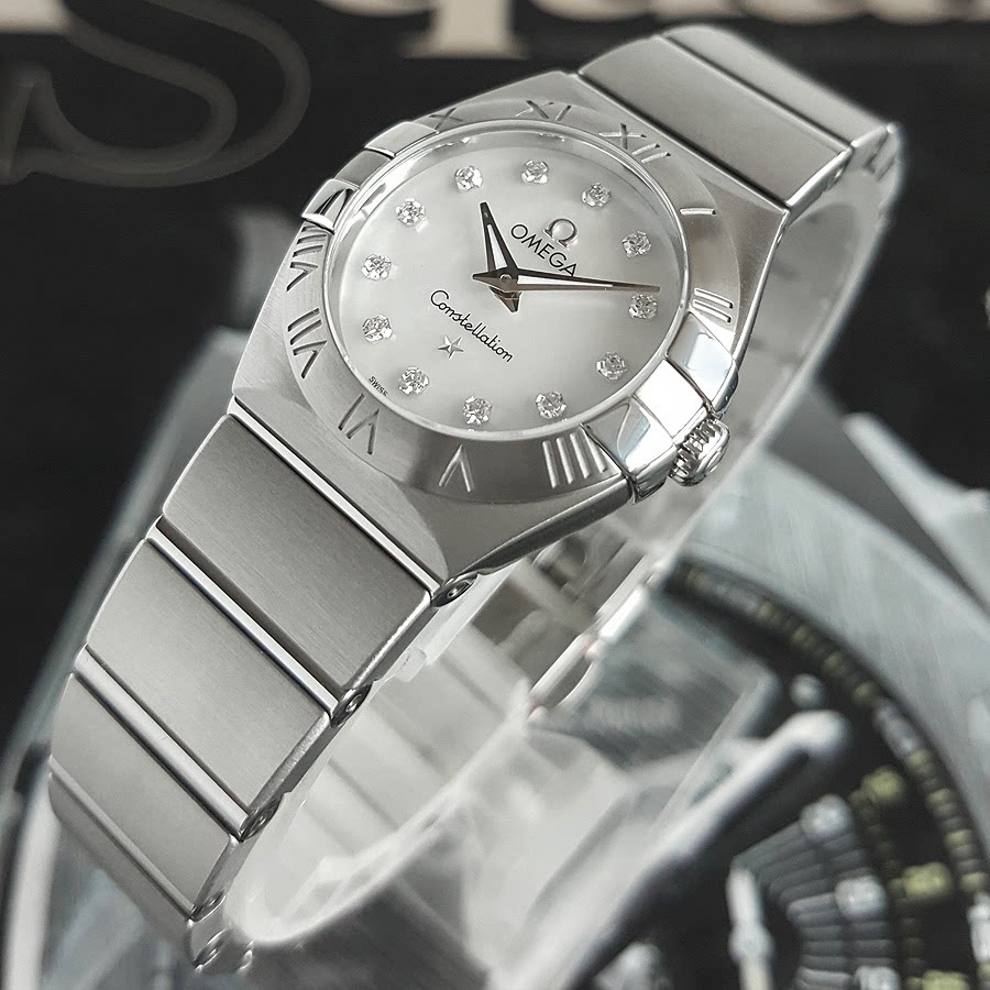 【市场价5折】欧米茄正品女表星座系列贝母石英手表女士腕表9.8新