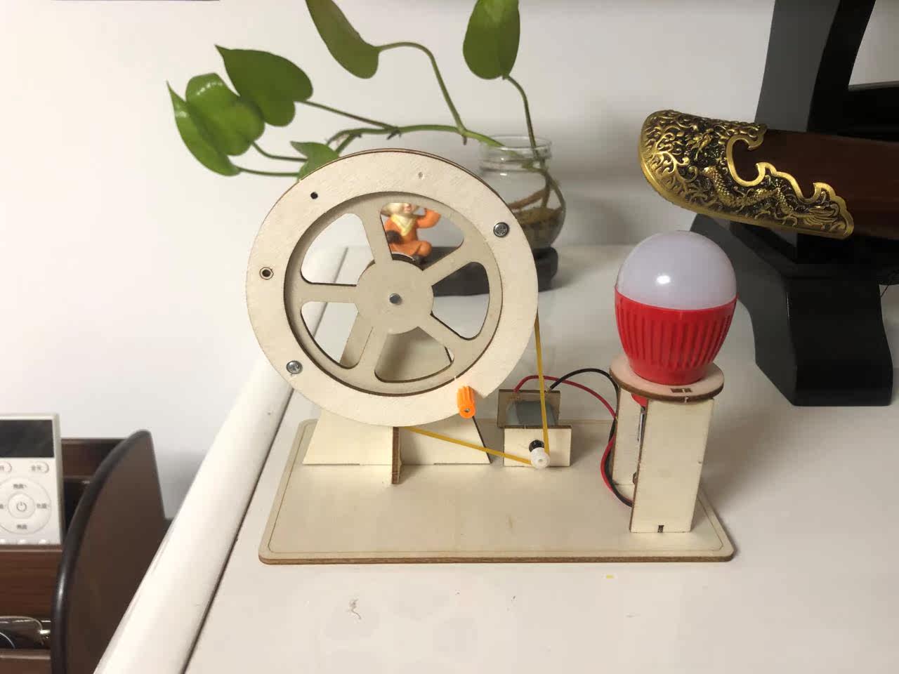 diy手摇发电机科学小手工 学生科技制作发明益智科普实验玩具礼物