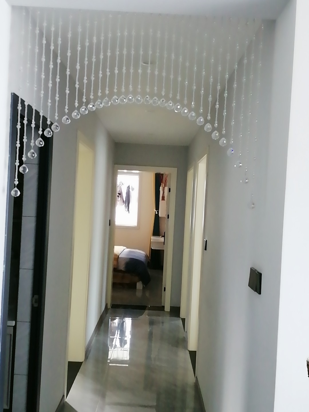 玻璃水晶珠帘垭口装饰帘玄关隔断帘大门对卫生间挂帘卧室葫芦门帘