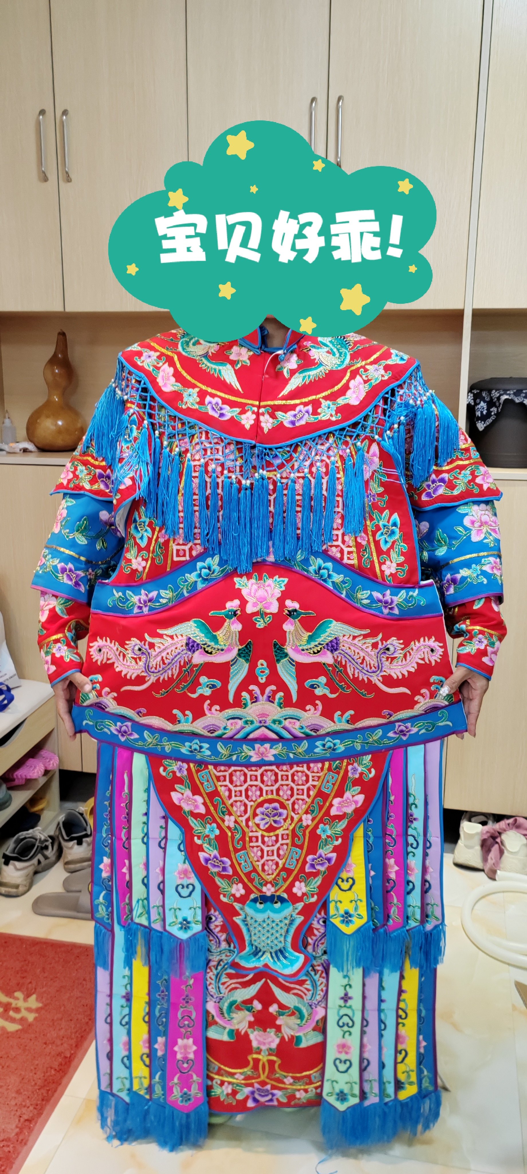 正龙戏装绉勾五彩女靠京越剧戏曲演出服装女武旦刀马旦穆桂英戏服