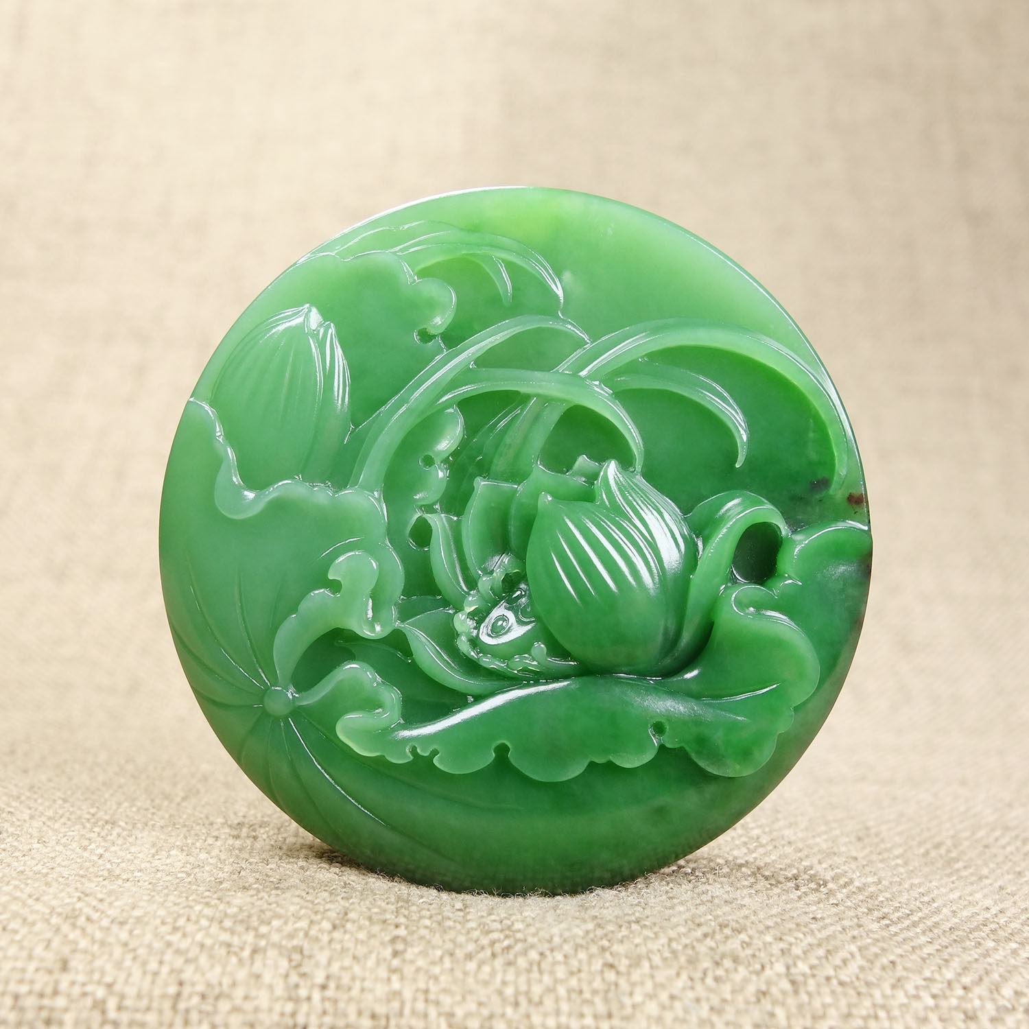 国家级玉雕大师赵琦老师作品莲花吊坠 白玉世家和田玉碧玉吊坠挂