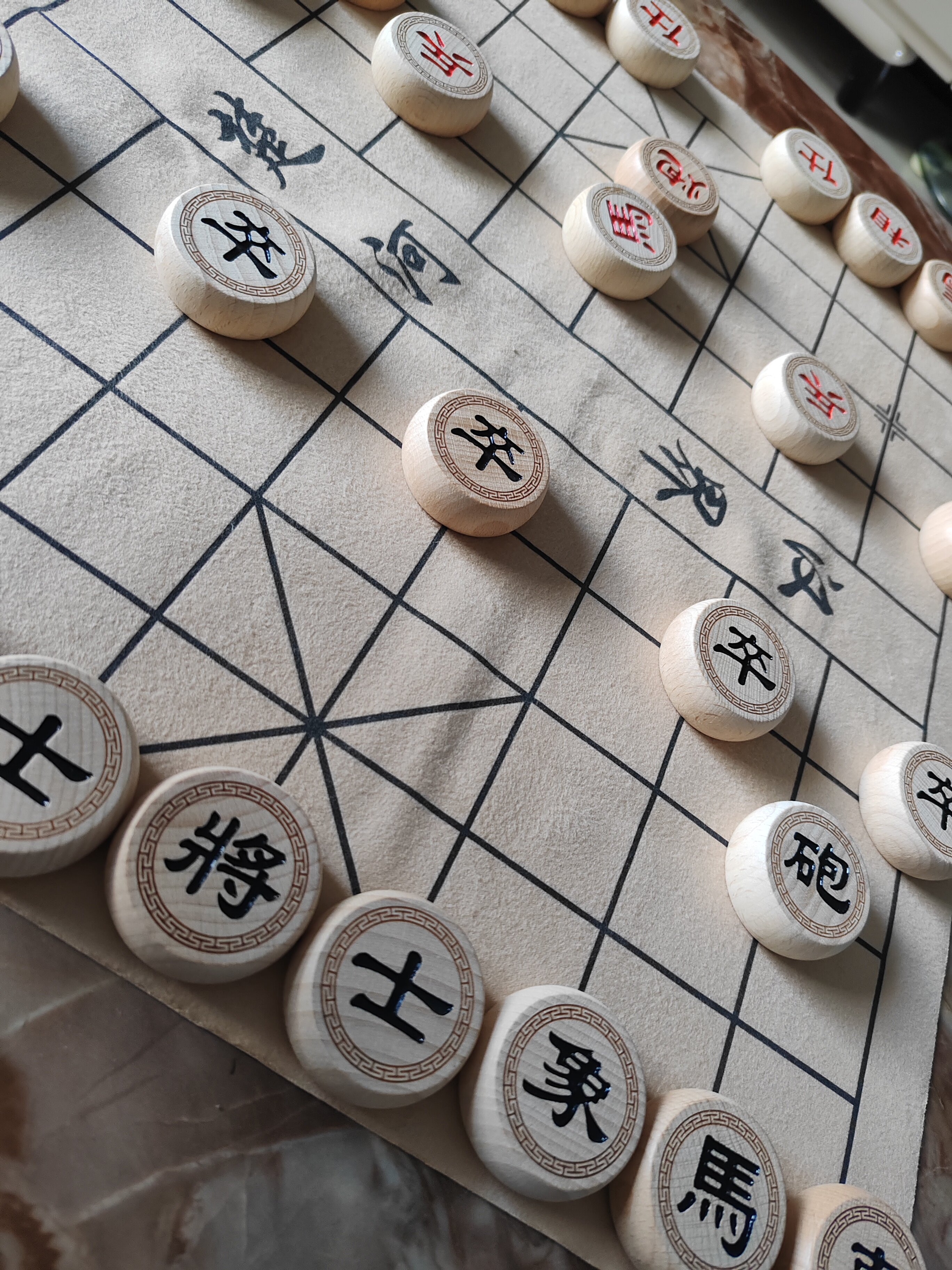 榉木象棋实木中国象棋隶书双面刻字高档大号儿童成人象棋棋盘套装
