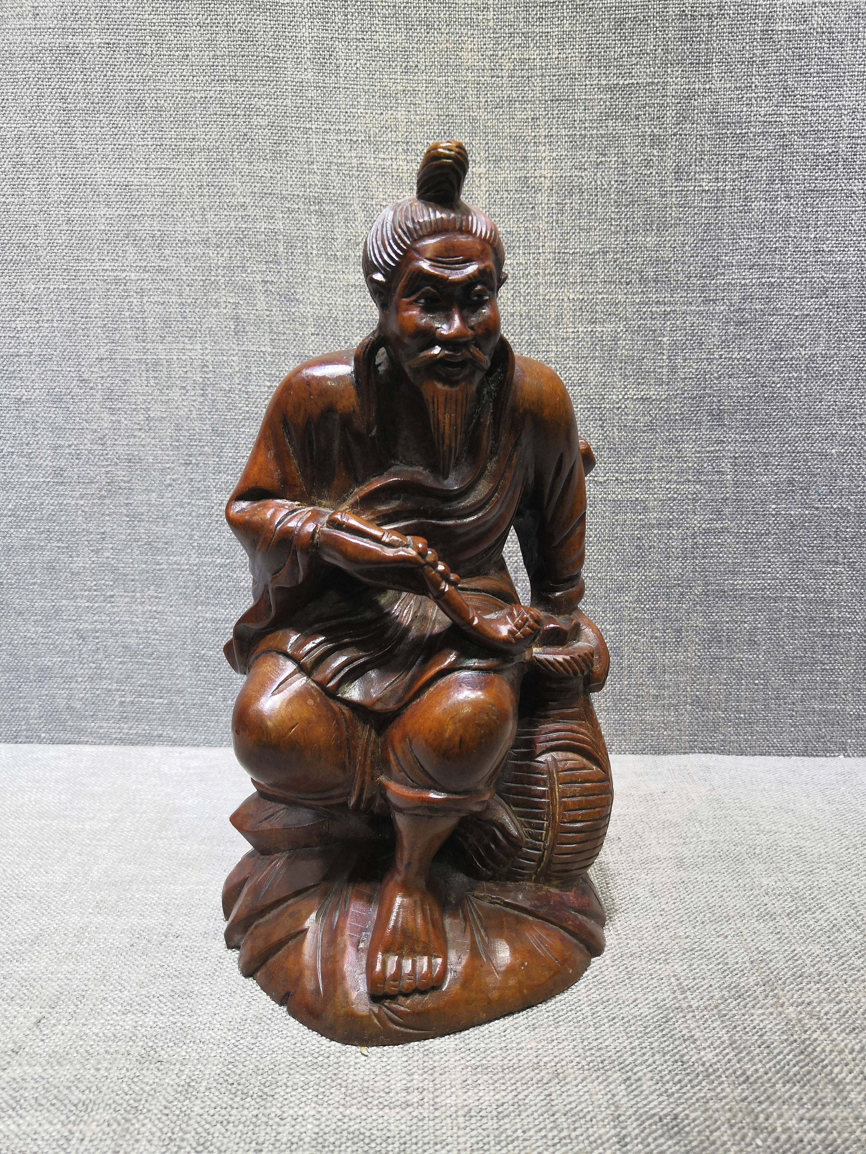 黄杨木渔翁摆件