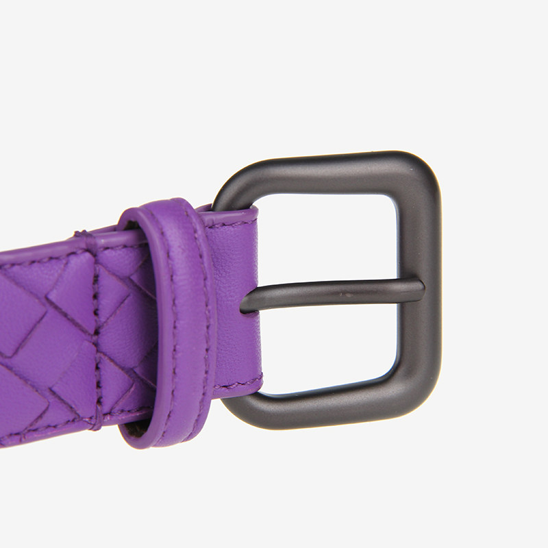 [无保留价][9.5新]葆蝶家紫色牛皮女士腰带