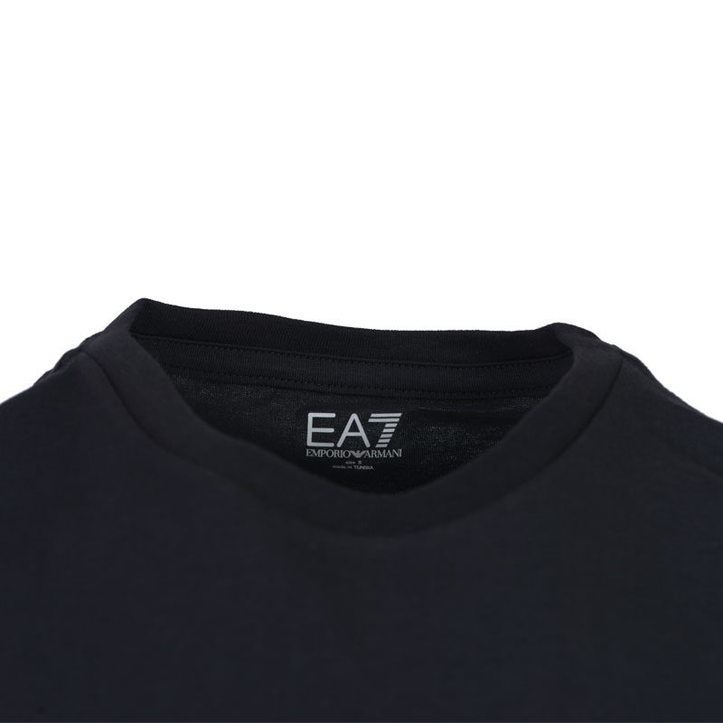 {99新未使用}emporio armani阿玛尼黑色刺绣ea7小标男士短袖t恤