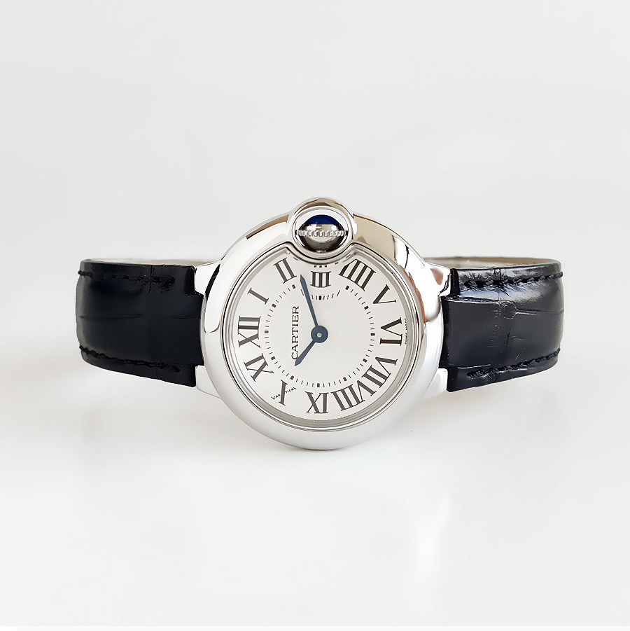 卡地亚正品女表蓝气球系列石英机芯手表女式士腕表9.8新w69018z4
