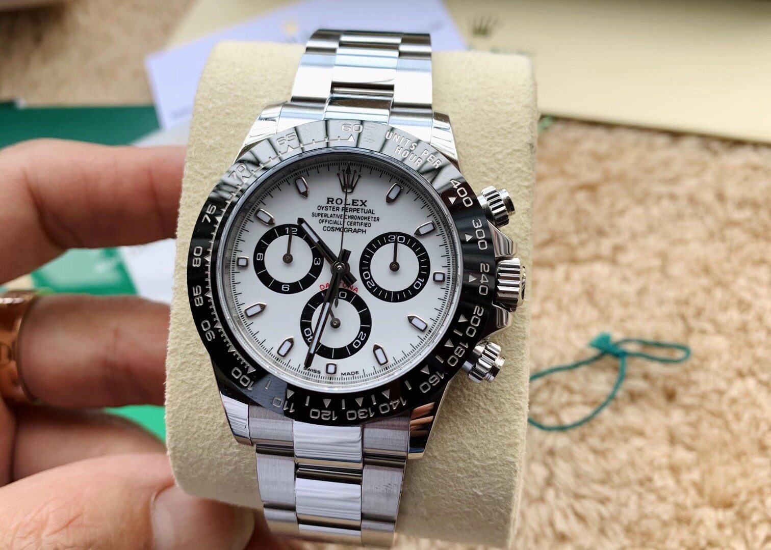 【国行全新】劳力士手表男迪通拿系列白色熊猫迪116500自动机械表