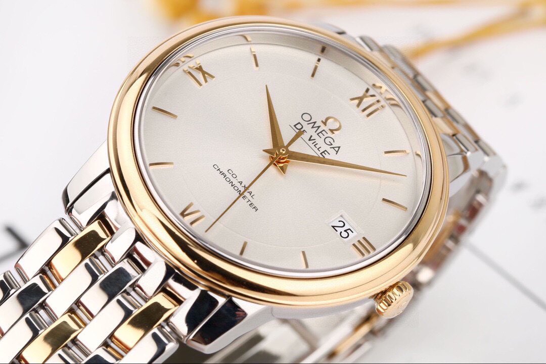 8新]欧米茄碟飞系列18k黄金自动机械男表424.20.37.20.02.001