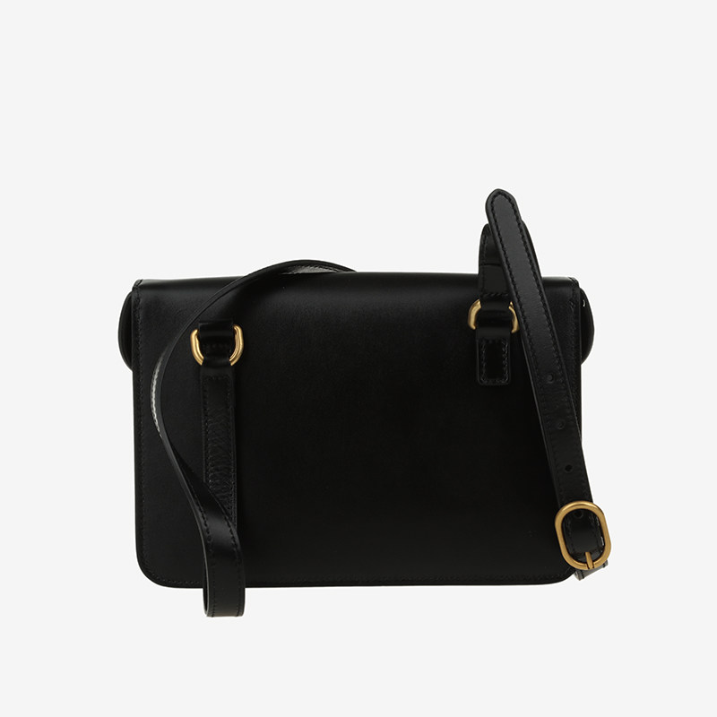 [无保留价][9.5新]古驰/gucci黑色牛皮女士斜挎包