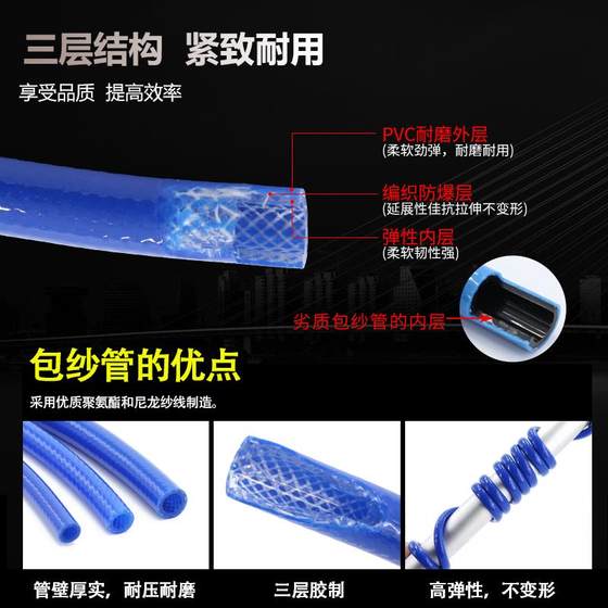 Yarn clamping tube high-pressure air pressure tube hose air compressor accessories spray paint anti-freeze gas drum PU air pipe air pump pneumatic tool
Yarn clamping tube high-pressure air pressure tube hose air compressor accessories spray paint anti-freeze gas drum PU air pipe air pump pneumatic tool
