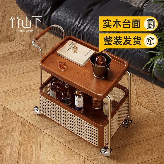 Solid wood movable side table medieval storage cart living room sofa storage rack plastic rattan storage retro dining car
Solid wood movable side table medieval storage cart living room sofa storage rack plastic rattan storage retro dining car
