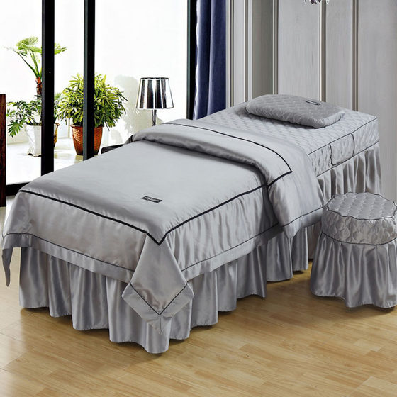 A four piece set of beauty bed covers, simple and minimalist, suitable for high-end physical therapy and massage in popular beauty salons. Customized in Korean style A four piece set of beauty bed covers, simple and minimalist, suitable for high-end physical therapy and massage in popular beauty salons. Customized in Korean style