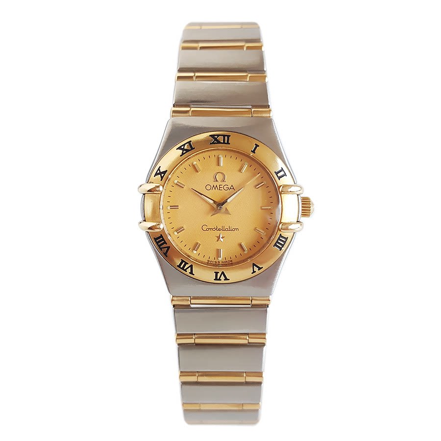 欧米茄女表星座系列18k黄金精钢石英手表女1262.10.00正品9.8新