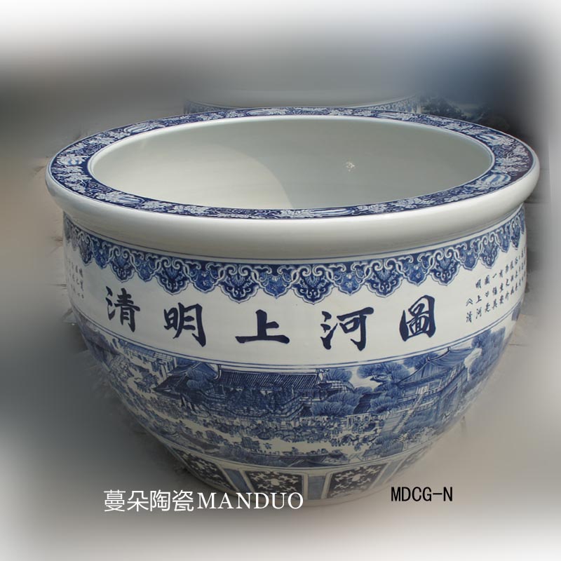 Jingdezhen hand - made eighty - seven as han xizai evening banquet qingming scroll king porcelain crock