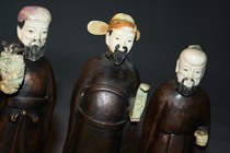 Old foreign trade old material Fu Lu Shou Samsung ornaments old white gold Samsung boutique figures set price