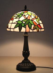 帝凡尼彩色玻璃田园台灯欧式书房卧室床头书桌台灯温馨典雅装饰灯