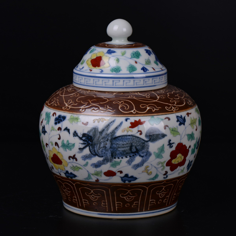 Pianology picking jingdezhen hand - made antique porcelain furnishing articles chenghua bucket color word benevolent day tea pot