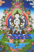 Four-arm Guanyin bronzing gold Donka high 77 cm Width 46 cm Core height 43 cm Width 32 cm