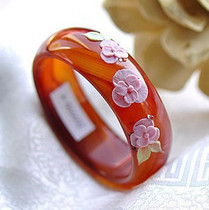 Natural agate bracelet inner diameter 58 --- 64MM wide fashion natural red agate bracelet