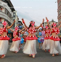 Hawaiian grass skirt set 3 layers thick grass skirt vest style corset