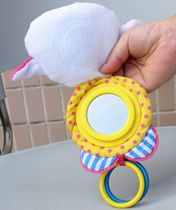 Clearance fabric good lathe pendant plush lamb safety mirror baby mirror toy ring