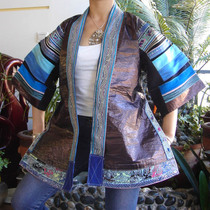 Collectors edition hand-embroidered Miao gold silk silver thread clothing