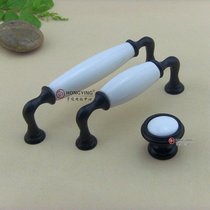 (Germanys Hon.) Black white Ceramic Fields Park Handle Classical Drawer Cabinet Handle European-style Furniture Handle