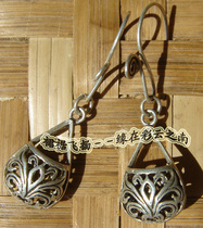 National handmade drop earrings Old Miao silver hollow earrings series