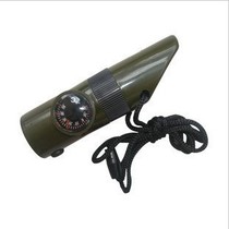 Seven All-in-one Whistles compass Torch Magnifier Thermometer Big multifunction Wild Camp Lifesaving Whistle