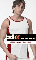 Summer dress new mens vest color color round neck vest mens white red side elastic sports vest custom