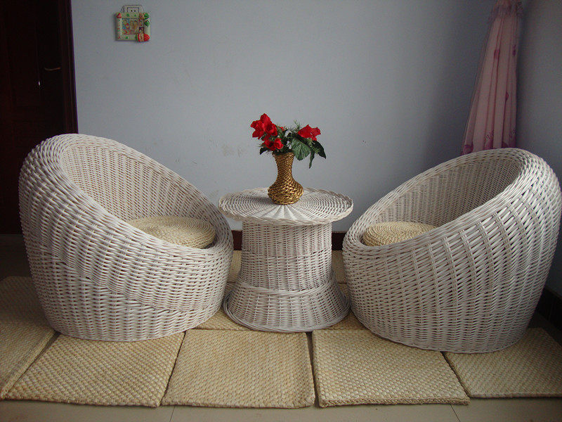 住宅家具 藤编单人沙发柳编创意藤椅藤编藤家具阳台休闲椅茶几三_不