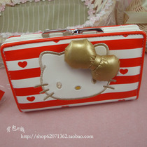 Japan-ROK Hello Kitty golden butterfly knot fashion money clip Korean version cute mid-length female style wallet