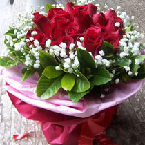 Shanghai Flowers Express Birthday Flowers Zhenbei Road Shanghai Flower Shop Red Rose 19 Bouquet Tanabata Christmas