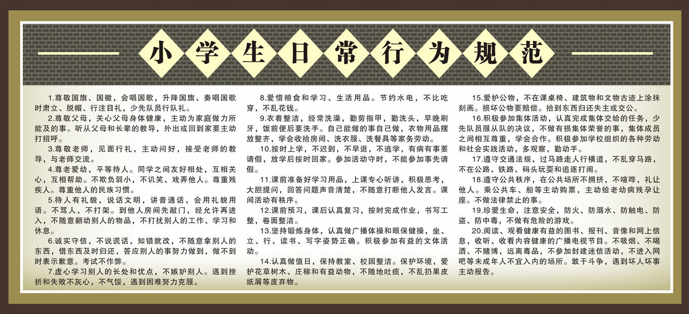 海报印制541展板素材115学校文化宣传栏小学生日常行为规范定制
