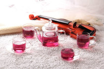 Docare Dove stained glass tea set transparent glass jug square teapot high borosilicate glass-glass saucer