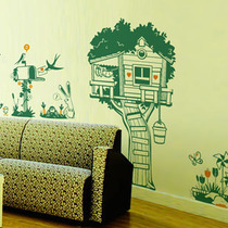 Forest Tree House childrens room large wall sticker bedroom living room boy girl room decoration abstract film and television