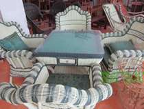 Rattan Mahjong Table Chair Vine Chair Subprofessional Mahjong Table Tea Building Water Bar Room Mahjong Table Chair Chess room table and chairs