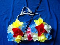 Corset neck-style corset hula dance performance costume for adults and children can use the reverse side with flowers