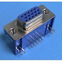 HDR15 female seat VGA socket three rows of 15 holes DB15 curved holes 90 degrees without screws high Model