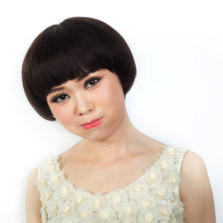 真发假发 短发 女 bobo头 波波头 假发 齐刘海 蘑菇头 假发套 女