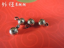 Solid brass carved button 8mm ethnic minority clothes costume buckle Hmong handmade pure copper jewelry DIY