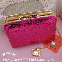 Classic hot selling Hello kitty Kitten Cat Hot Pin Cartoon Cute Lady Wallet Korean Version of the Red Short