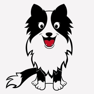 卡通个性儿童房贴纸动物墙贴平面防水创意贴画装饰画牧羊犬