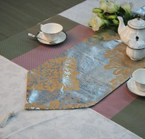 Multi-color custom suede hot silver hot stamping table flag coffee table flag bed tail towel Damascus Mediterranean style