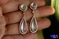 (Xingjia workshop) jadeite earrings personalized custom K gold inlay EA20121