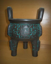 Business Handcrafts Gift ceramic vase Home decoration Terrific day photos Black pottery Antique China Dragon Tripod