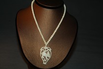 80s foreign trade old hand-made old bone carving zodiac rabbit necklace