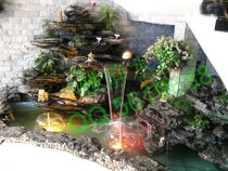 Garden design water curtain wall fence Pavilion Greening water design rockery Fountain