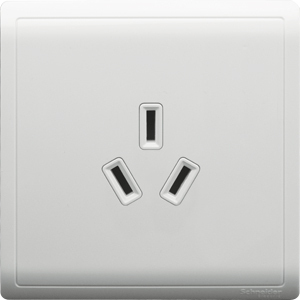 白色 施耐德丰尚系列带保护门三极扁脚插座 白色 三孔插座 空调插座